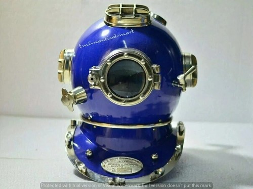 Antique blue diving helmet - antique,